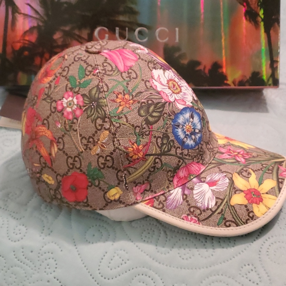 GUCCI GG FLORA BASEBALL CAP